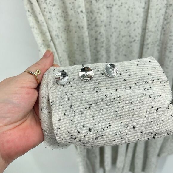 Verve Ami Womens Cardigan Sweater Open Front Long Sleeve Black White Size Medium - Picture 9 of 11